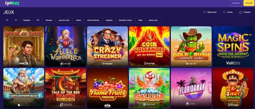 Igobet Casino jeux